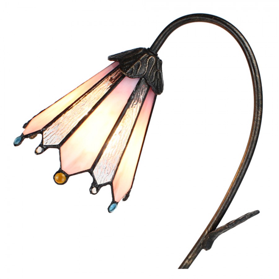 Westerton Swan Neck Pink & Silver Tiffany Lamp