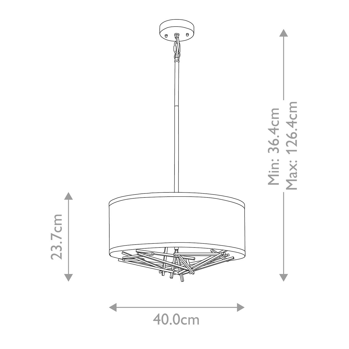 Elstead Lighting Taiko 3 Light Bronze Ceiling Pendant