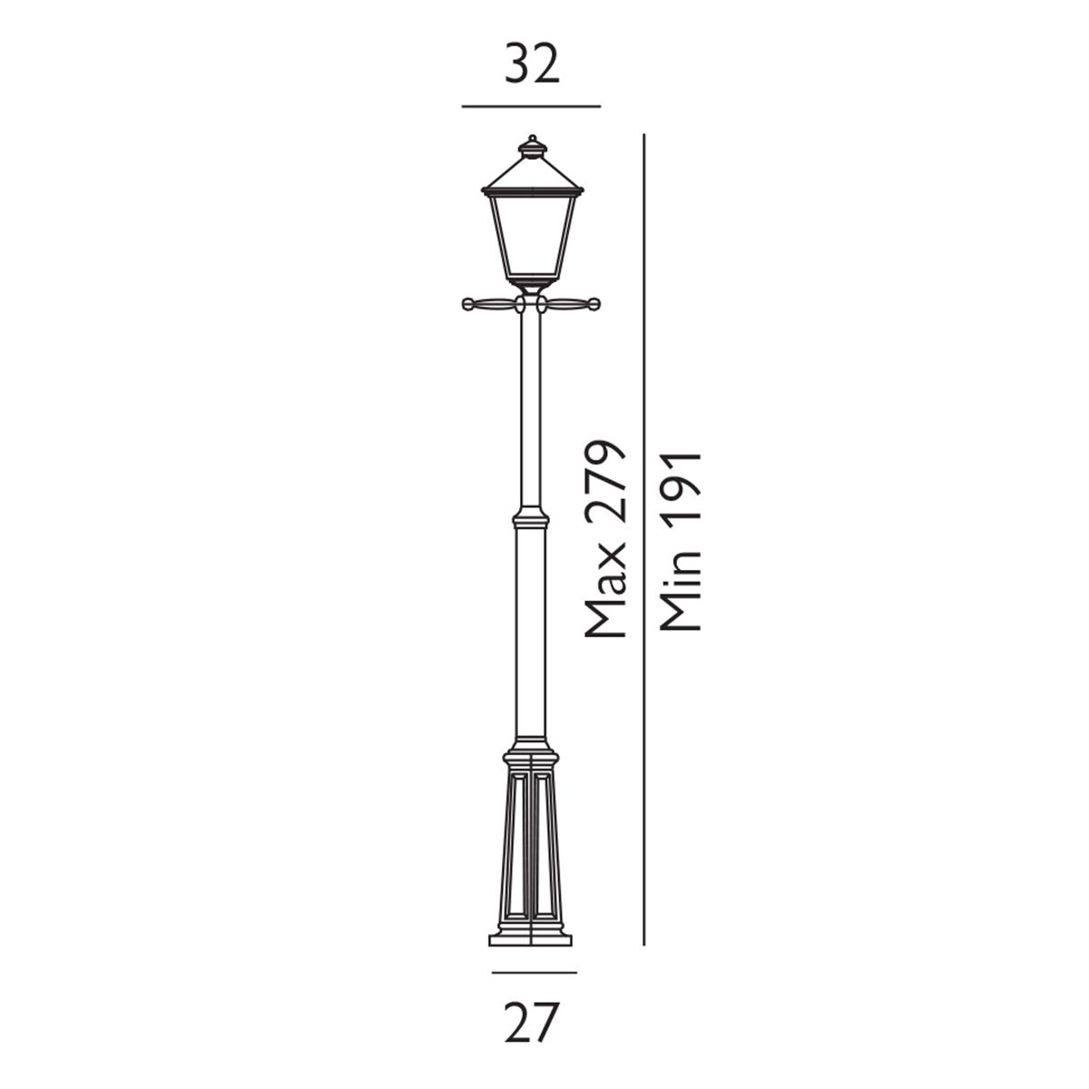 Elstead Turin Grande Black Outdoor Lamp Post