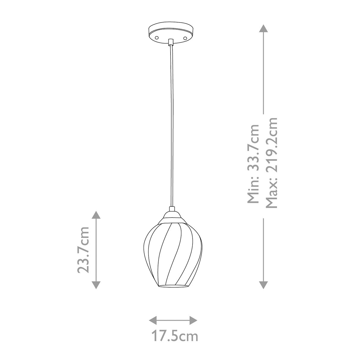 Elstead Lighting Tiber 1 Light Brass Pendant - Glass Shade