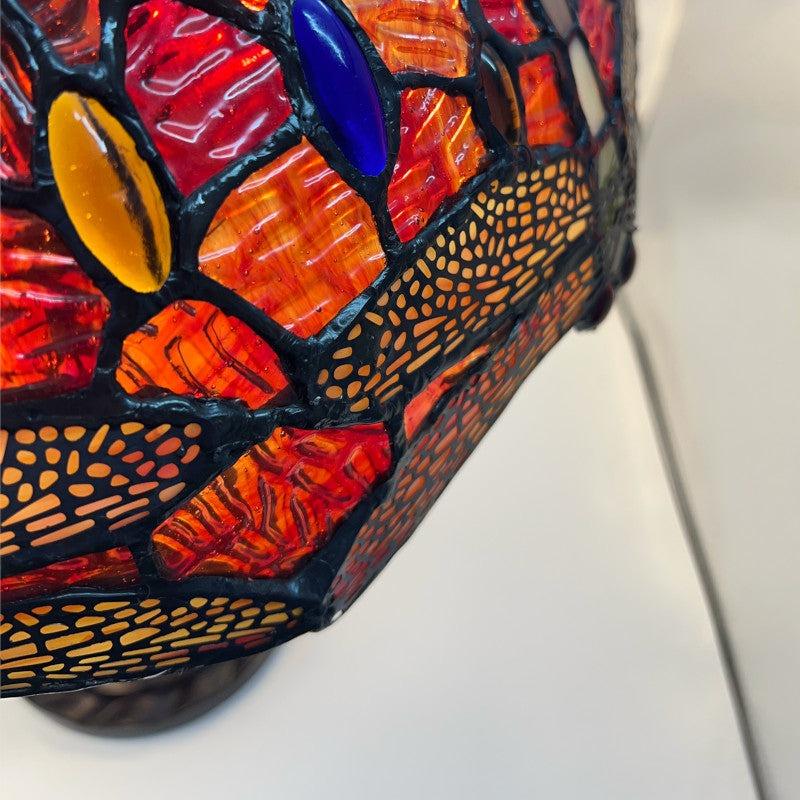 Minster Orange 16" Dragonfly Tiffany Table Lamp