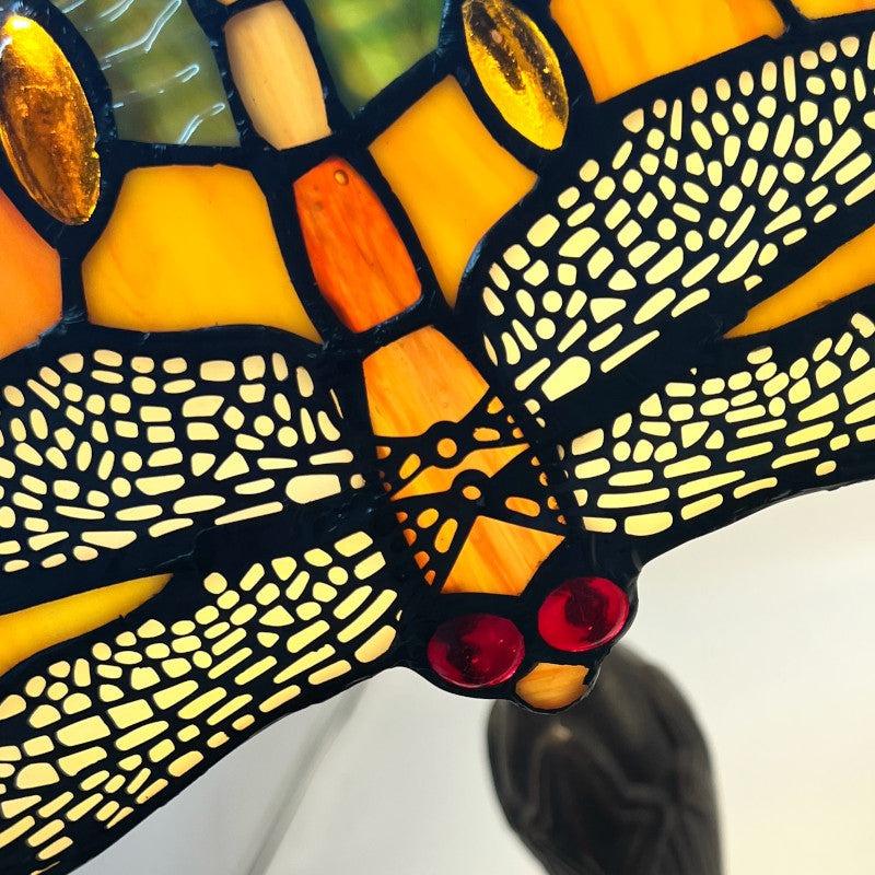 Minster Green & Yellow 16" Dragonfly Tiffany Table Lamp