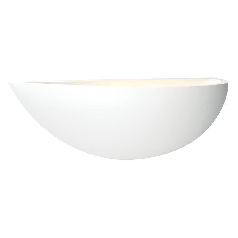 Saxby Mini Crescent 1 Light White Plaster Wall Light-warehouse-180926
