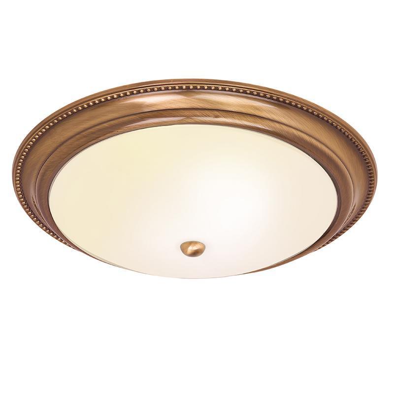 Endon Atlas 2 Light Brass Flush Ceiling Light-WAREHOUSE-40-290626