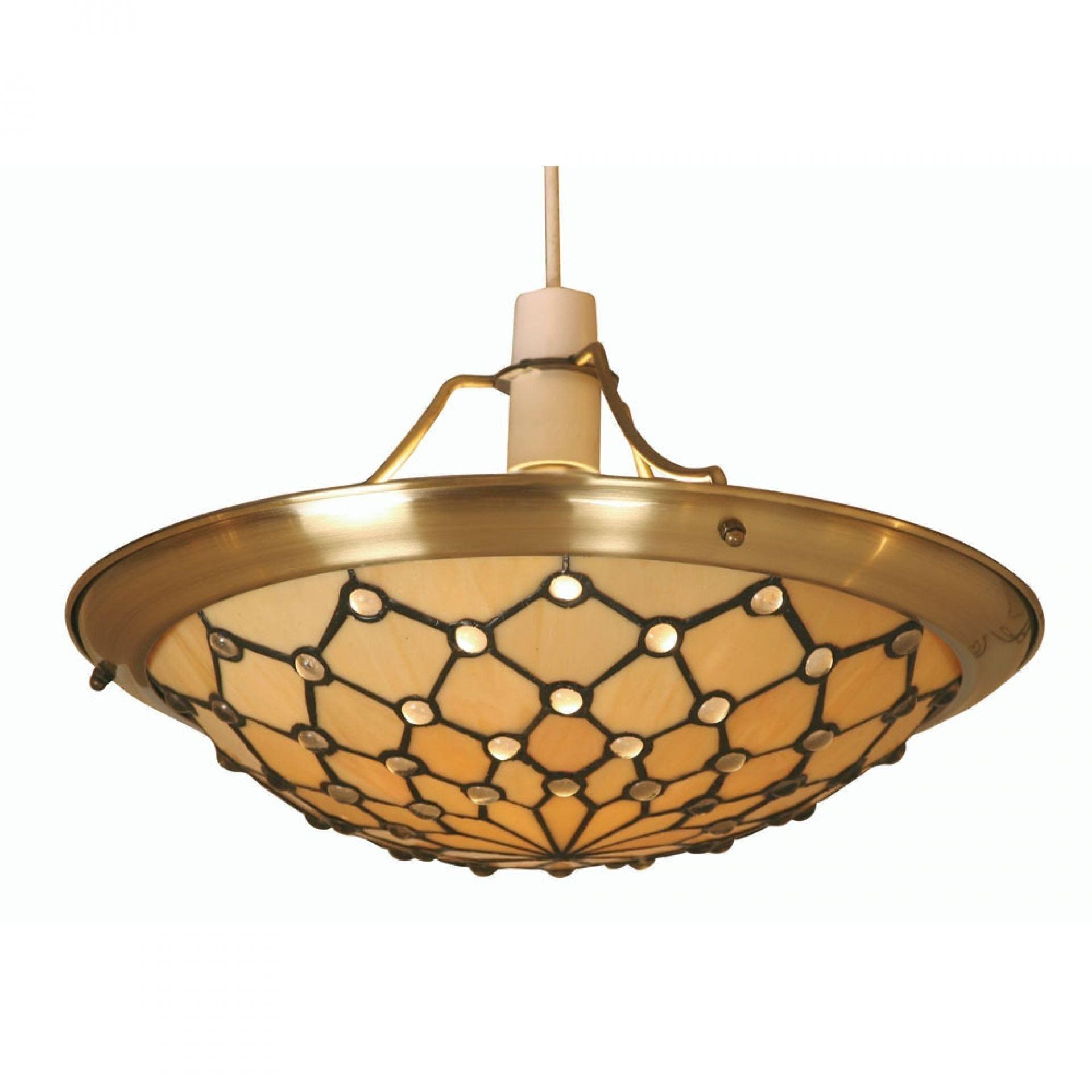 Jewel Easy Fit Tiffany Ceiling Lamp Shade-cracked-110326
