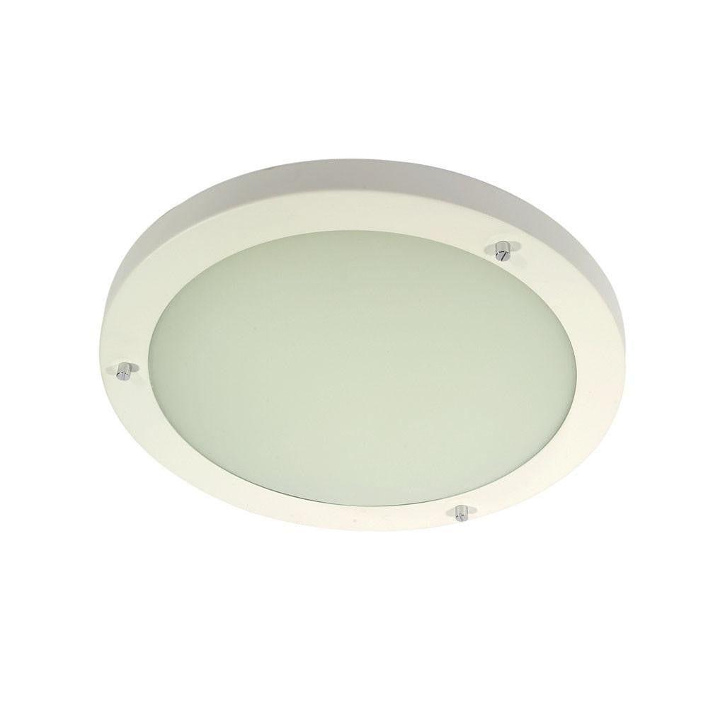 Oaks Rondo White Flush Bathroom Ceiling Light-OPEN-BOX
