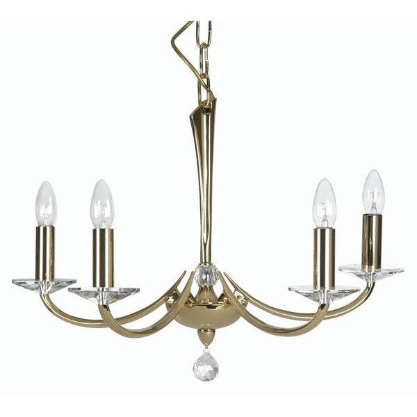 Traditional Ceiling Pendant Lights - Bahia Cast Brass 5 Light Chandelier With Gold Plate 715/5 GO