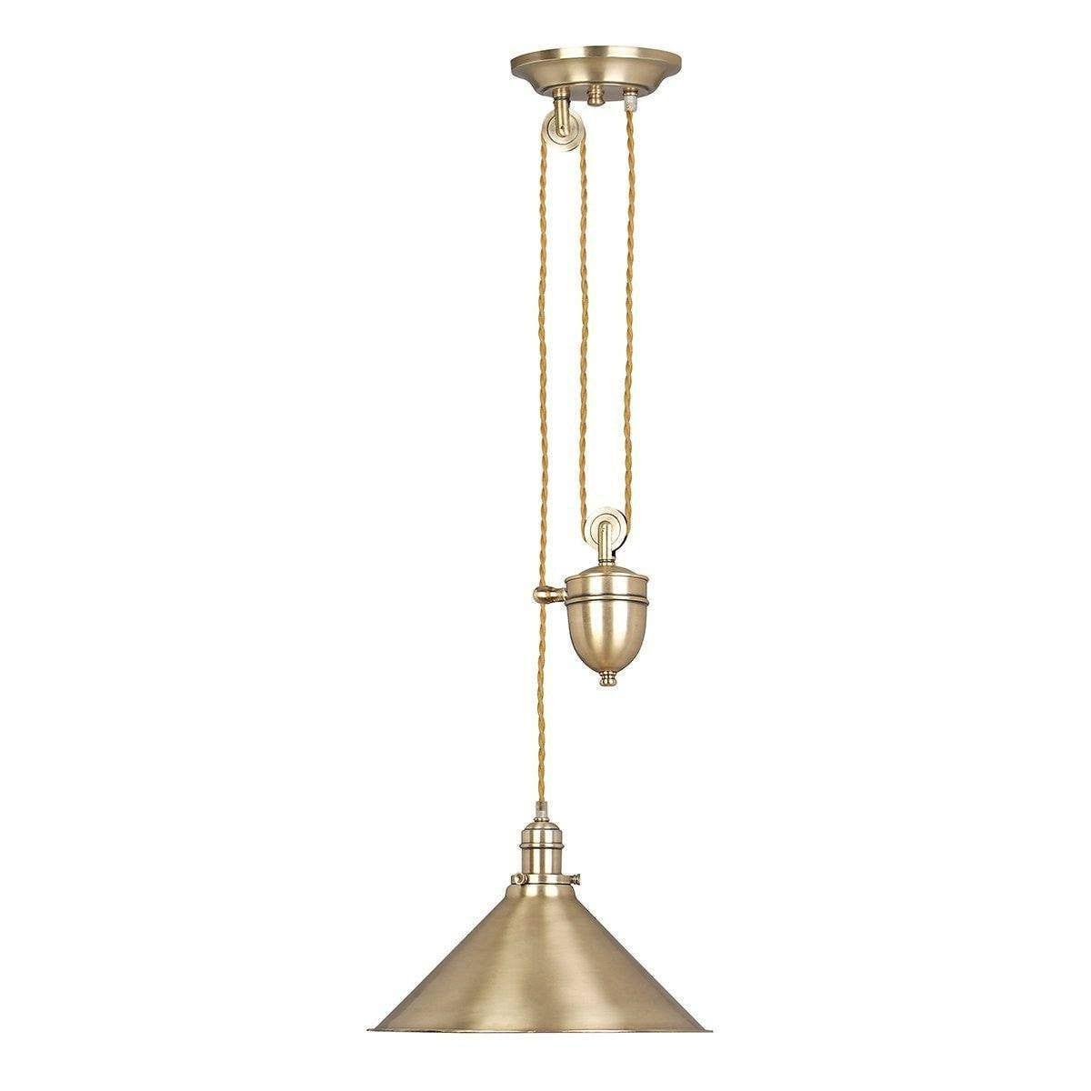 Elstead Provence Aged Brass 1 Light Rise & Fall Ceiling Pendant-OPEN-BOX-50-260626