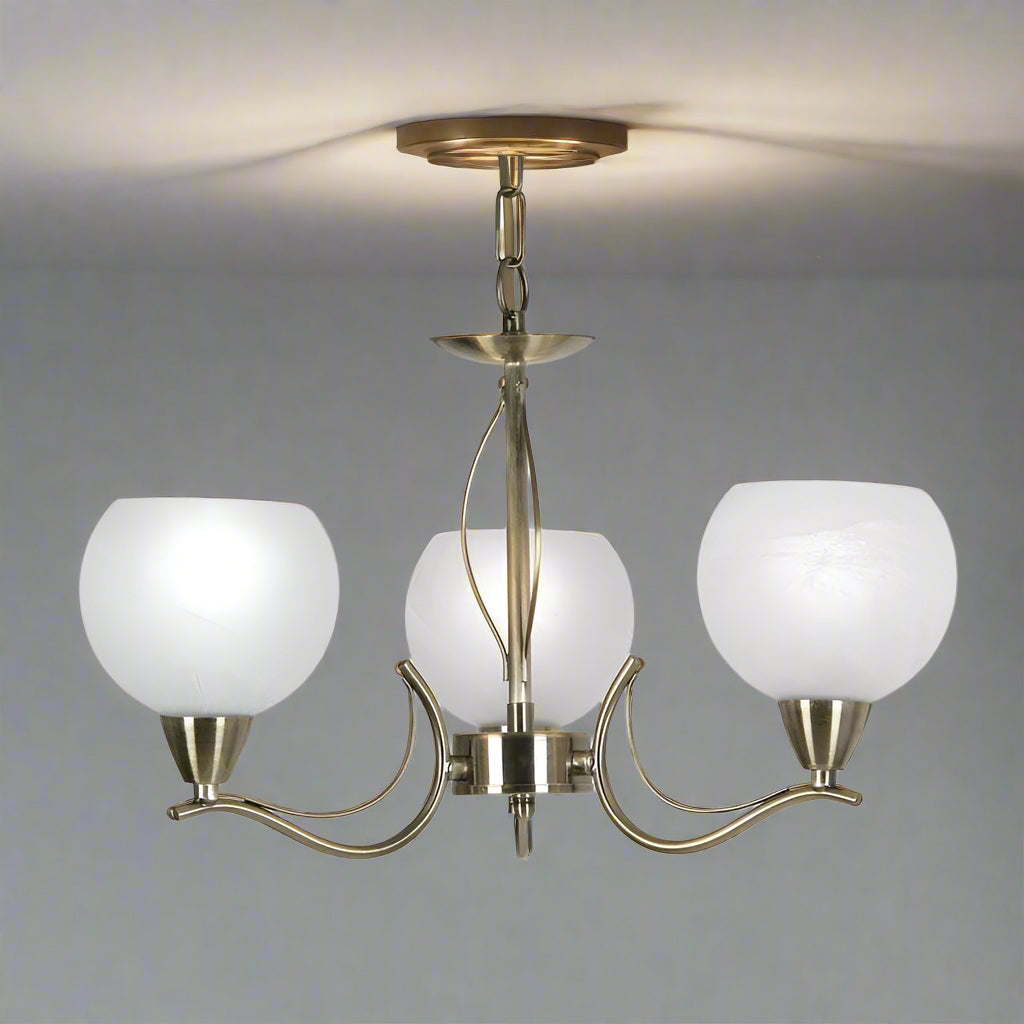 Luanda 3 Light Antique Brass Pendant Chandelier-clearance