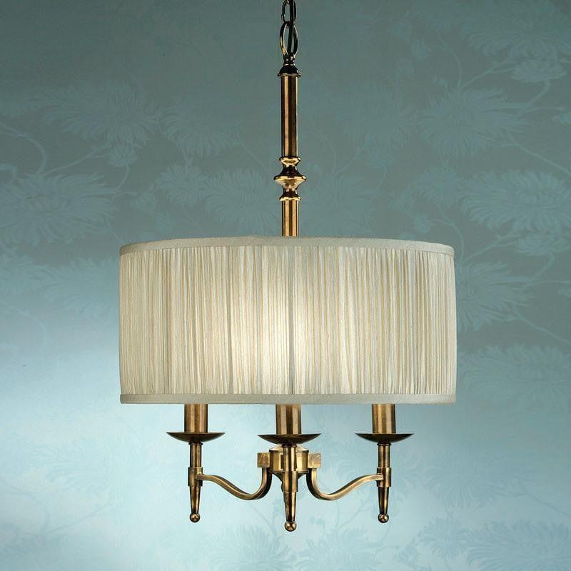 Traditional Ceiling Pendant Lights - Stanford Antique Brass Finish 3 Light Pendant 63630