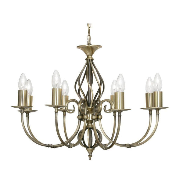 Traditional Ceiling Pendant Lights - Tuscany Antique Brass Finish 8 Light Chandelier 3380/8 AB