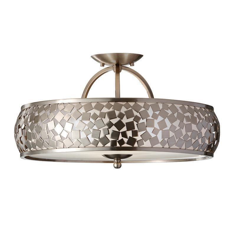Feiss Zara Silver Semi-Flush Fitting Ceiling Light-WAREHOUSE-40-240426