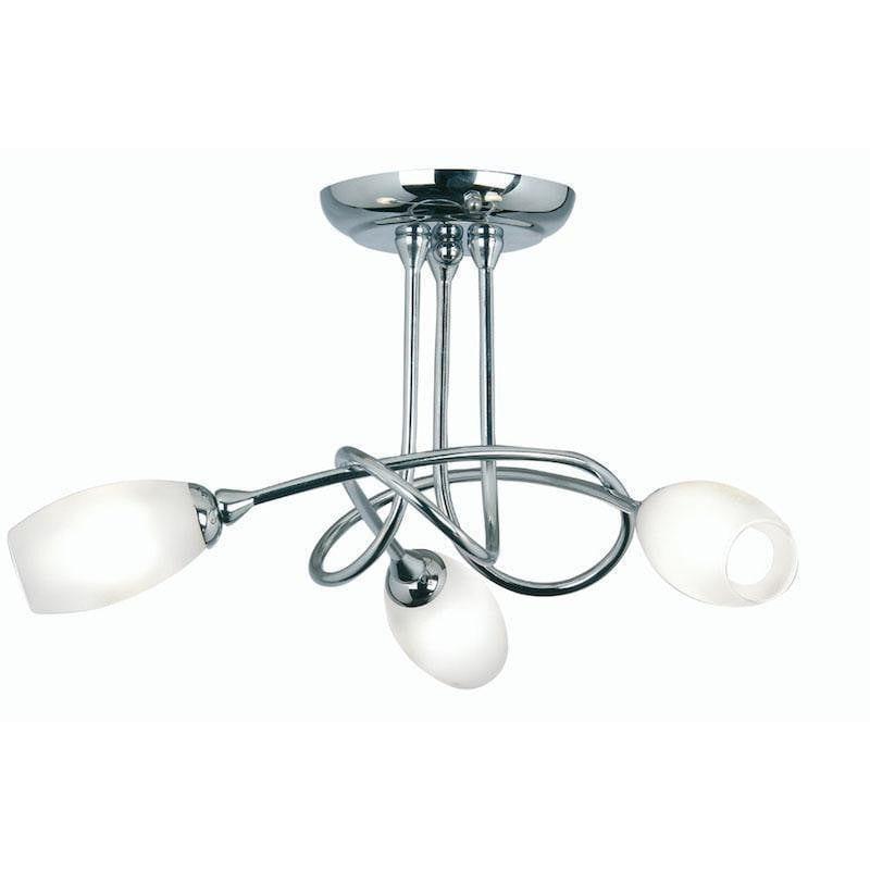 Oaks Tara 3 Light Chrome Semi Flush-clearance