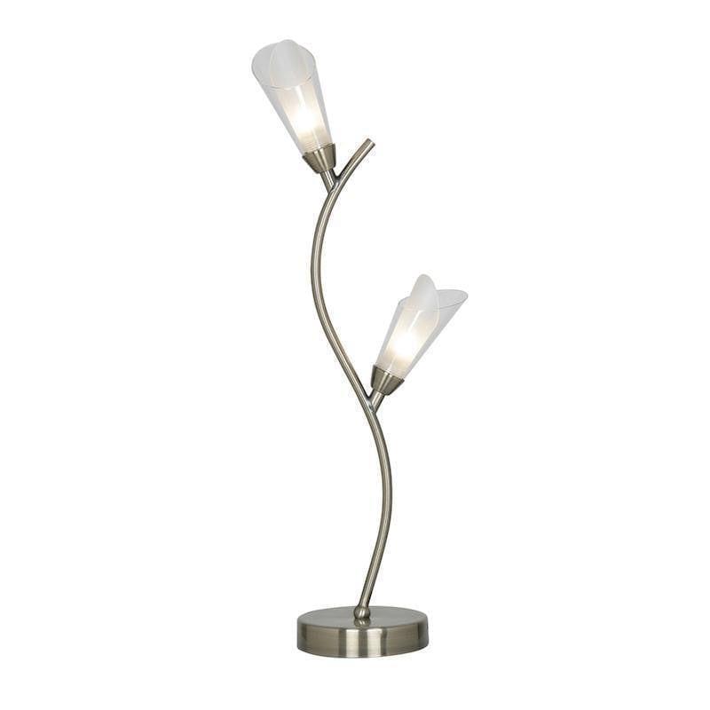 Sare 2 Light Antique Brass Table Lamp-OB-180926