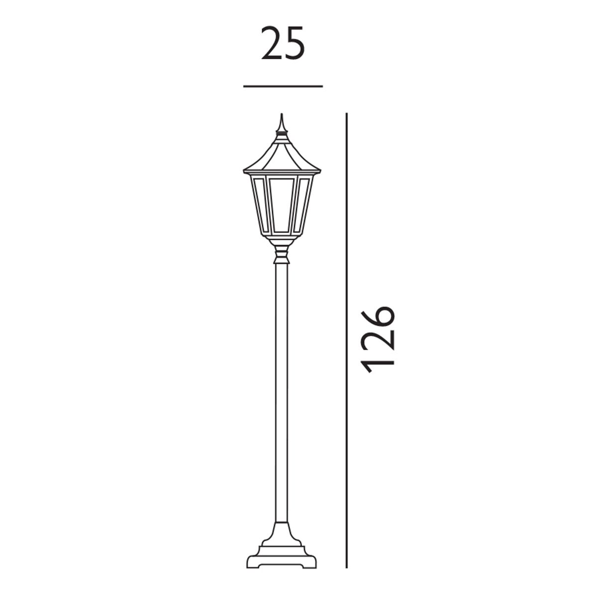 Elstead Valencia Black Outdoor Bollard Light