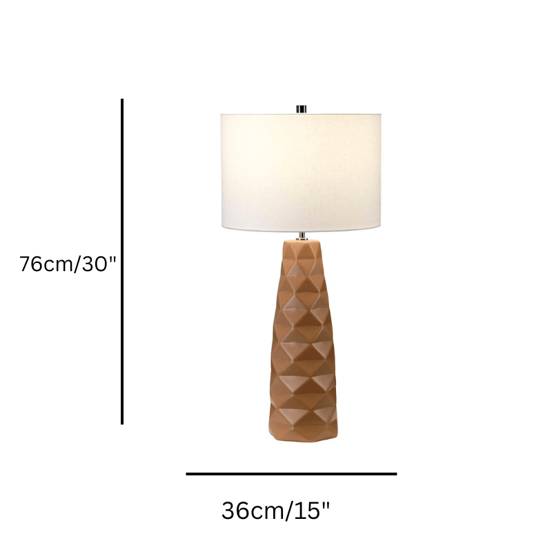 vauxhall caramel ceramic table lamp size guide