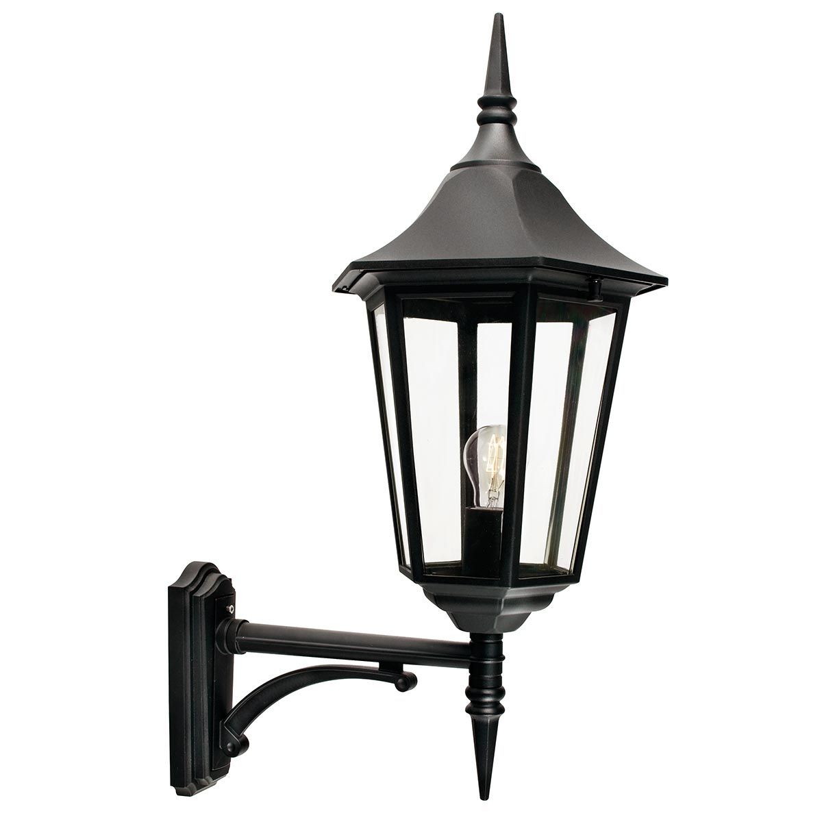 Elstead Valencia Grande Black Outdoor Uplighter Wall Light