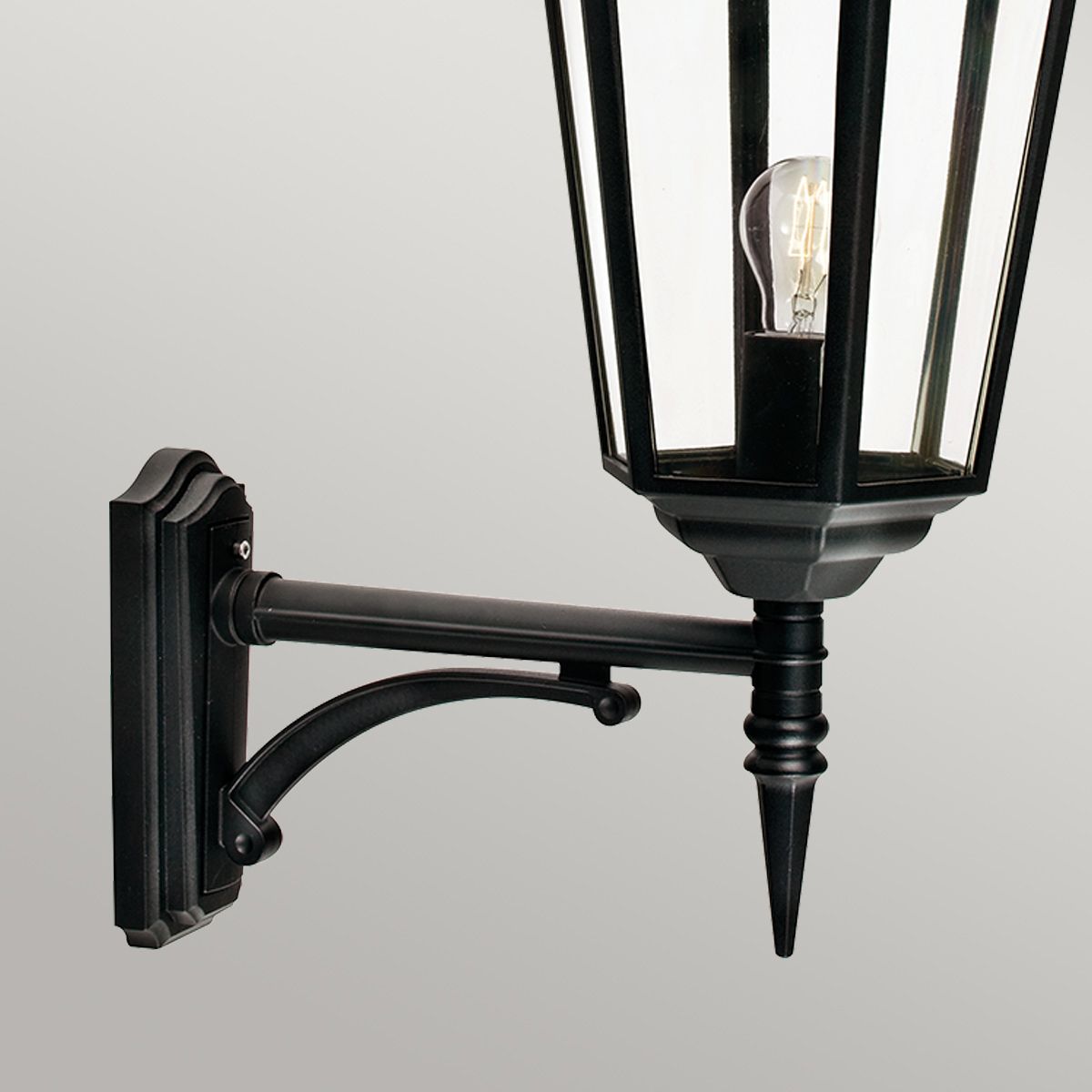 Elstead Valencia Grande Black Outdoor Uplighter Wall Light