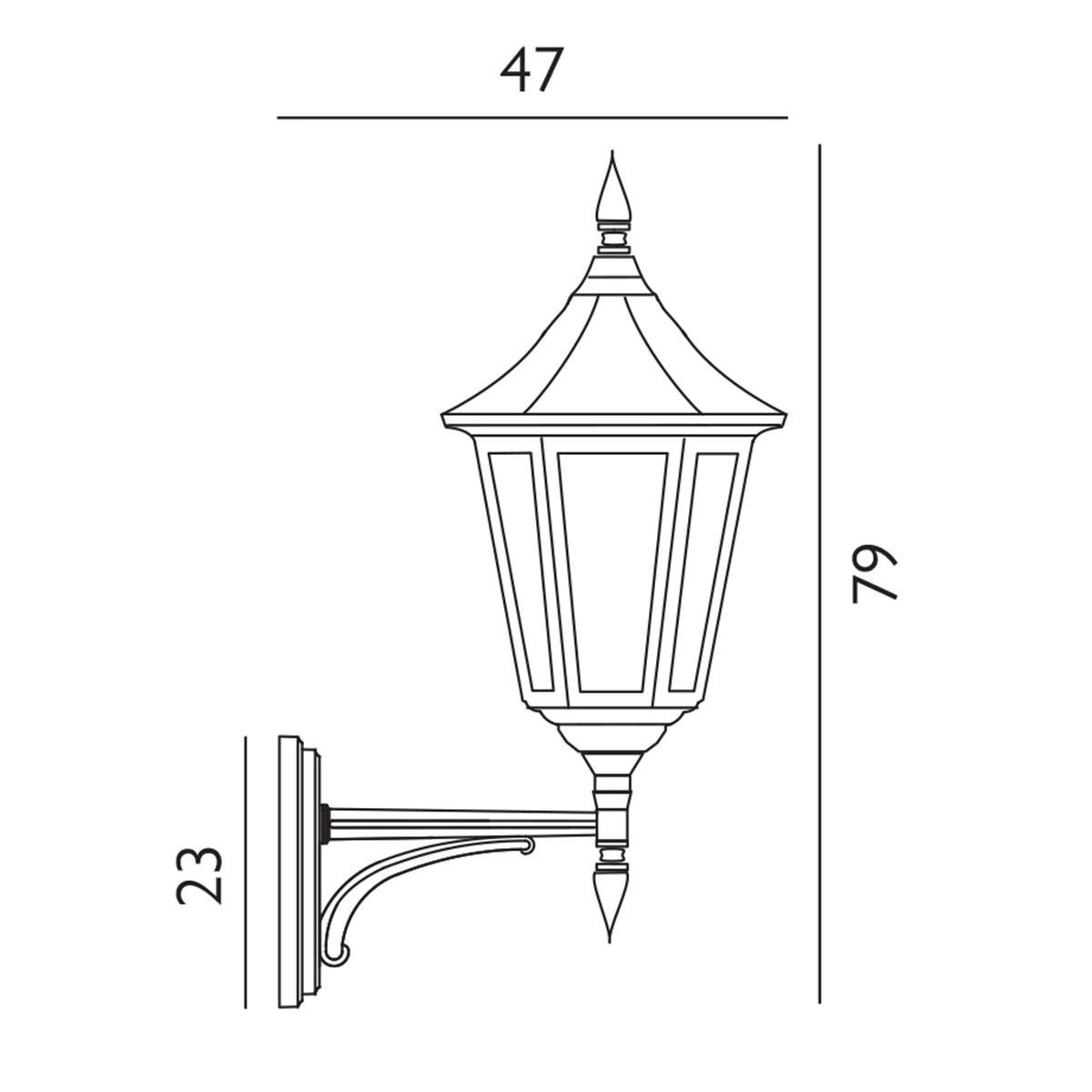 Elstead Valencia Grande Black Outdoor Uplighter Wall Light