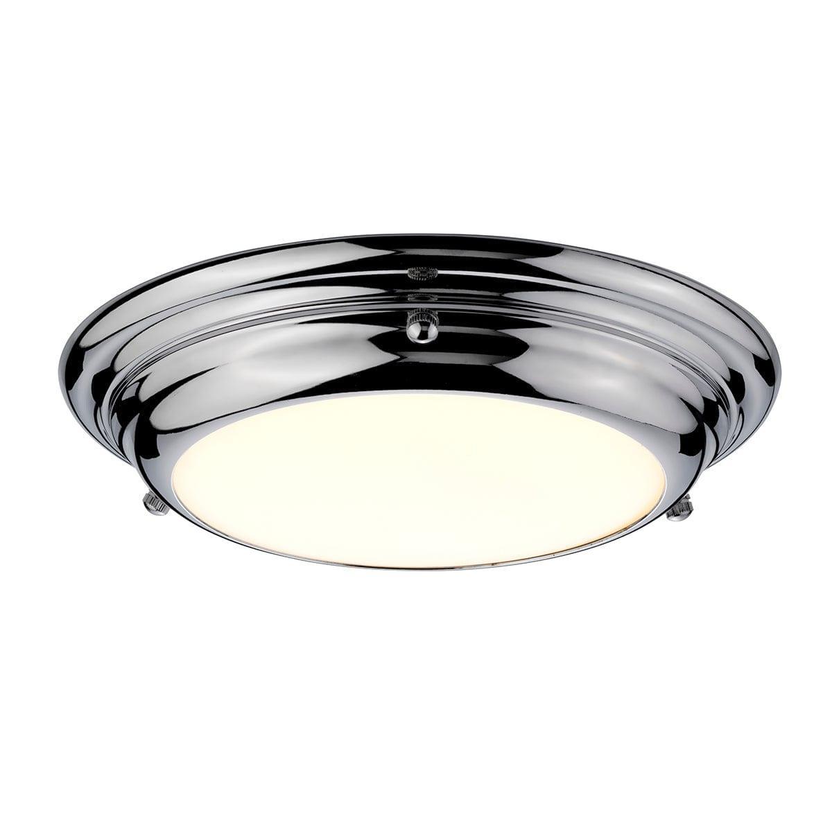 Welland Mini LED Flush Polished Chrome Bathroom Ceiling Light-clearance