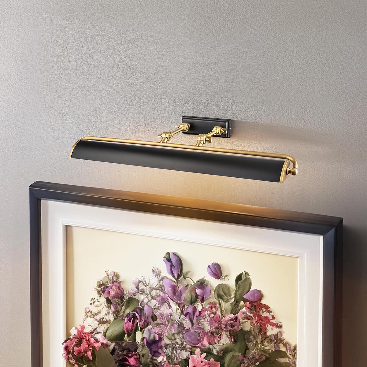 Winchfield Brass & Black Large Picture Light