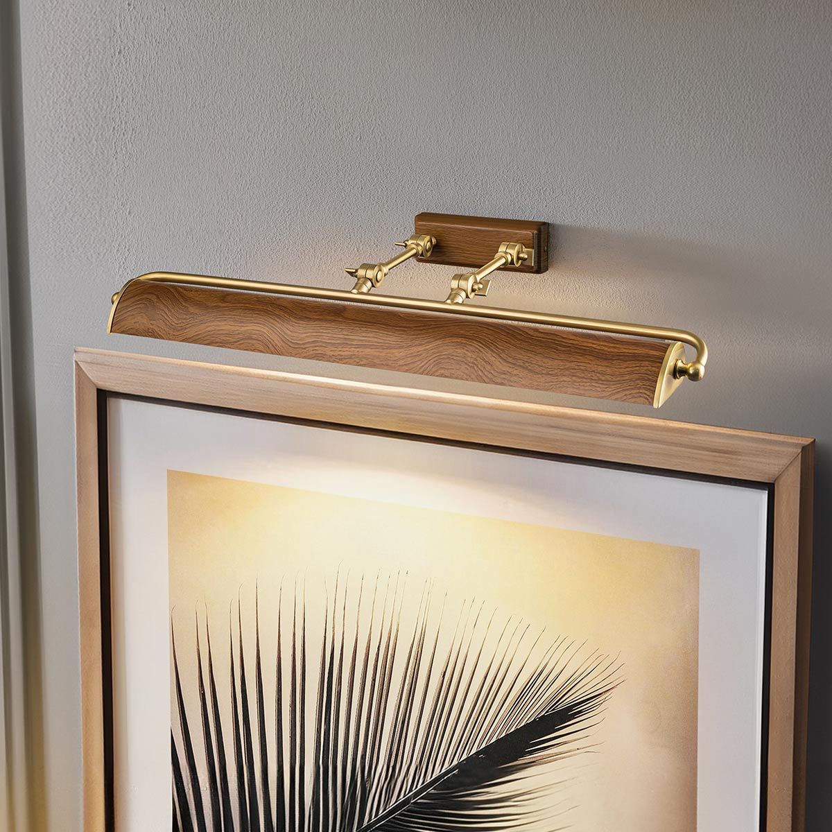 Winchfield Brass & Oak Effect Large Picture Light