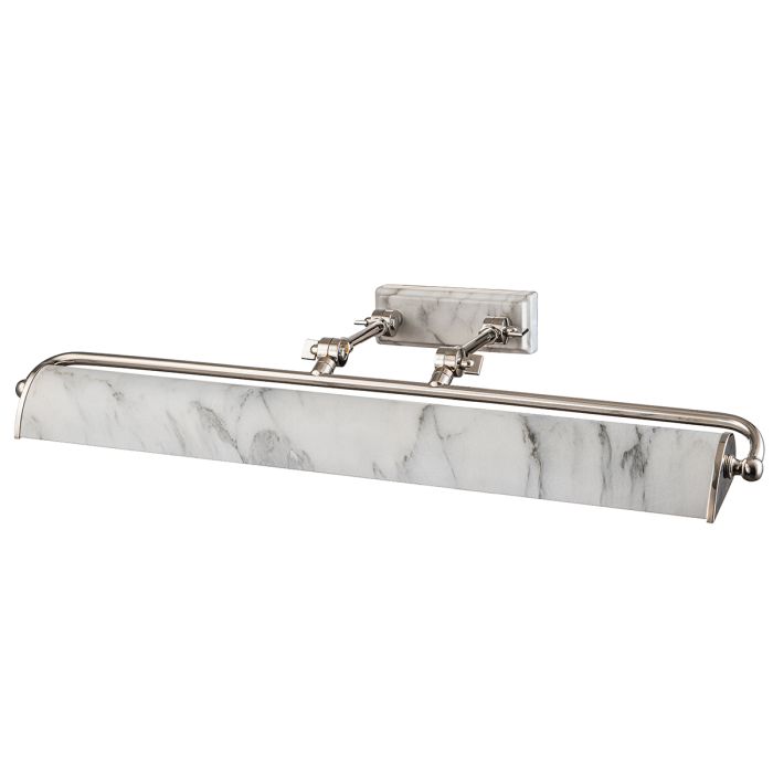 Winchfield Polished Nickel & White Marble Effect Large Picture Light WINCHFIELD-PLL-PN-WM by Elstead Lighting