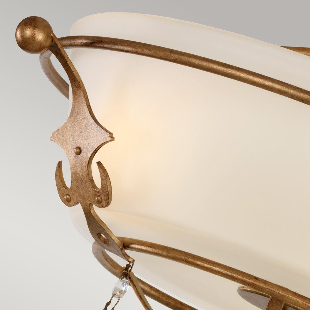 Windsor 3 Light Semi Flush Light - Gold Patina Ceiling Light
