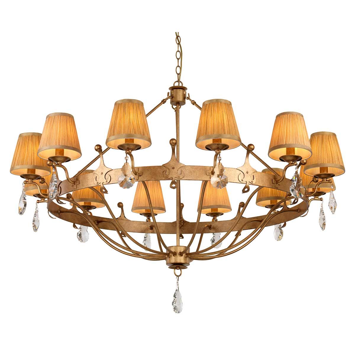 Windsor 12 Light Gold Patina Chandelier