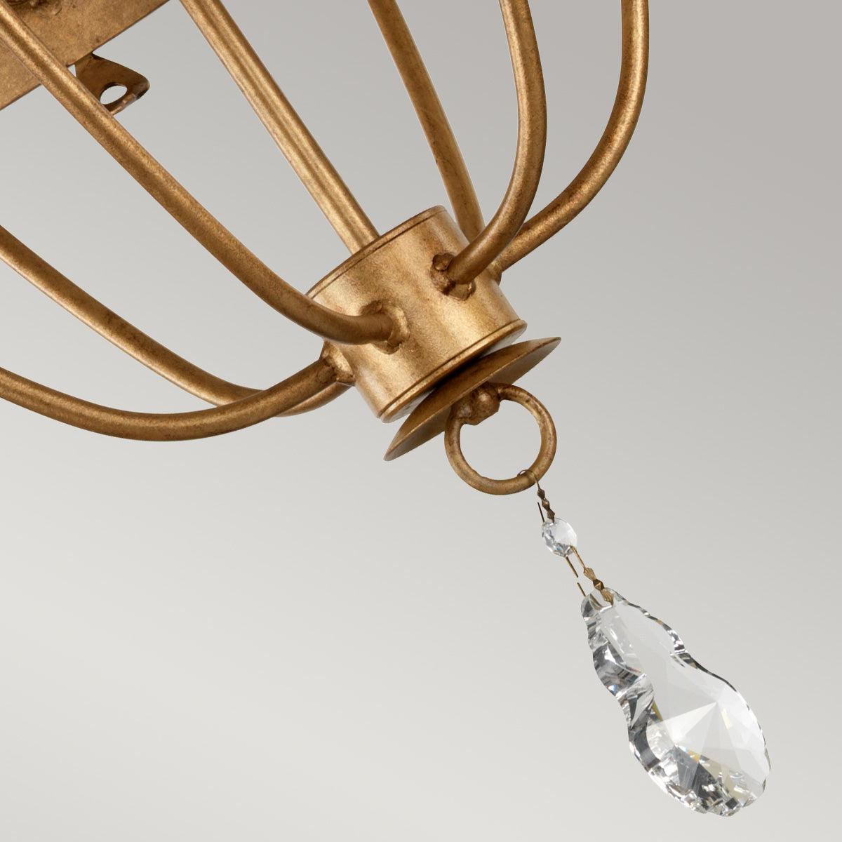 Windsor 6 Light Gold Patina Chandelier Elstead Lighting