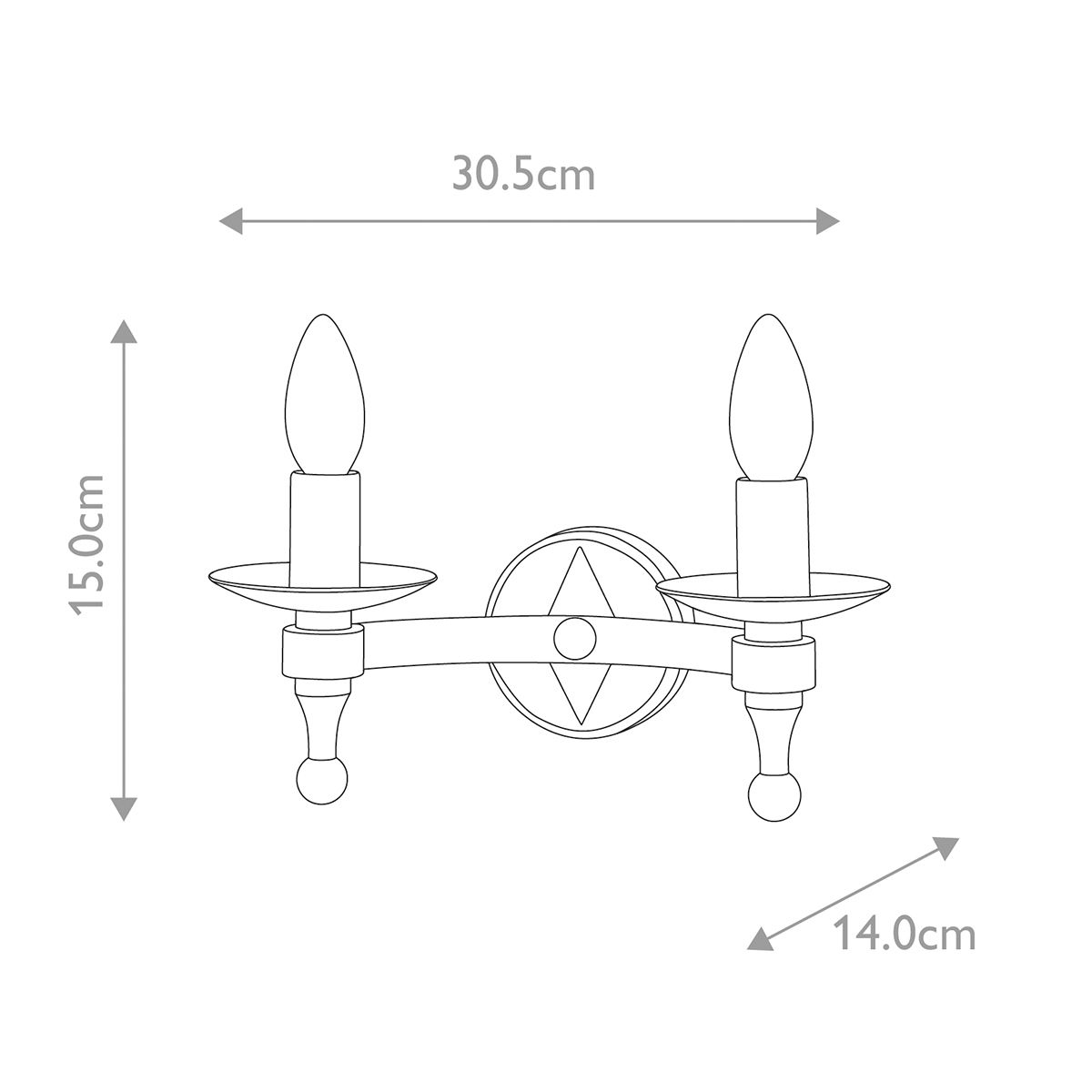 Elstead Lighting Warwick 2 Wall Light
