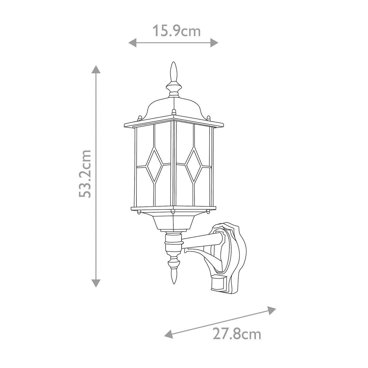 Elstead Wexford Black/Silver Outdoor PIR Wall Light