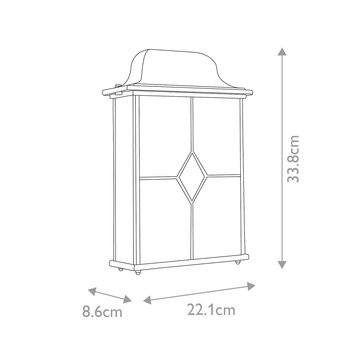 Elstead Wexford Black/Silver Outdoor Half Wall Light