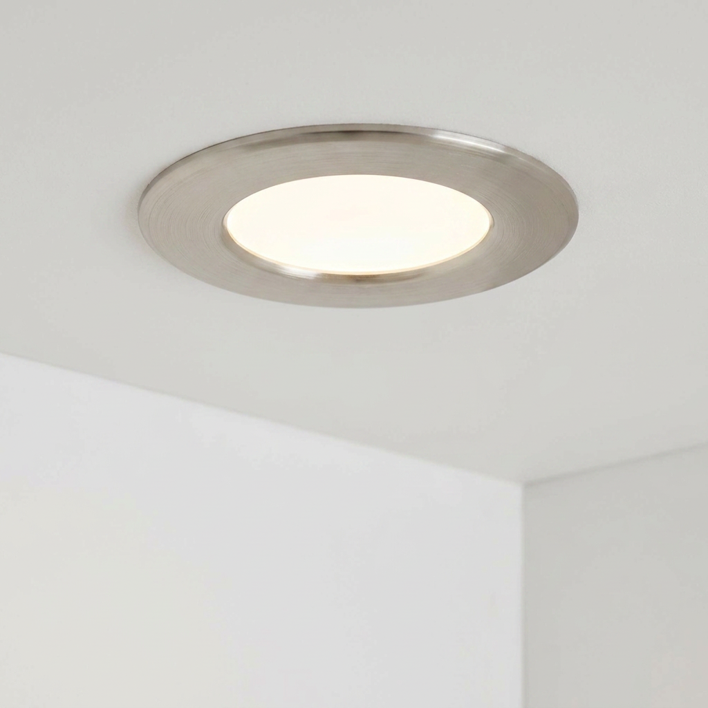 Eglo Fueva 5 Nickel LED Recessed Ceiling Light - 8.6cm by Eglo Lighting — suits kitchens, living rooms & bedrooms