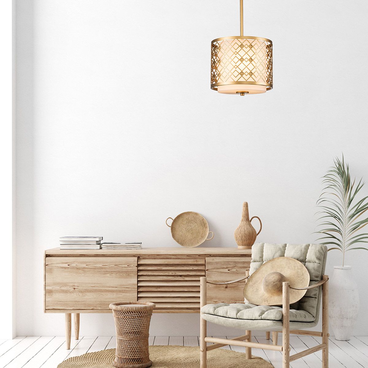 Ziggy Lacquered Gold Small Ceiling Pendant Light