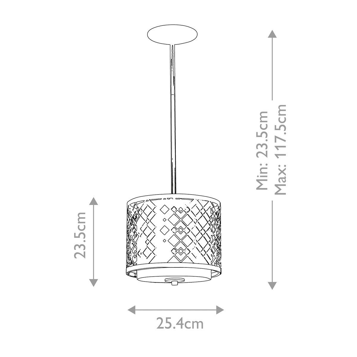 Ziggy Lacquered Silver Small Ceiling Pendant Light