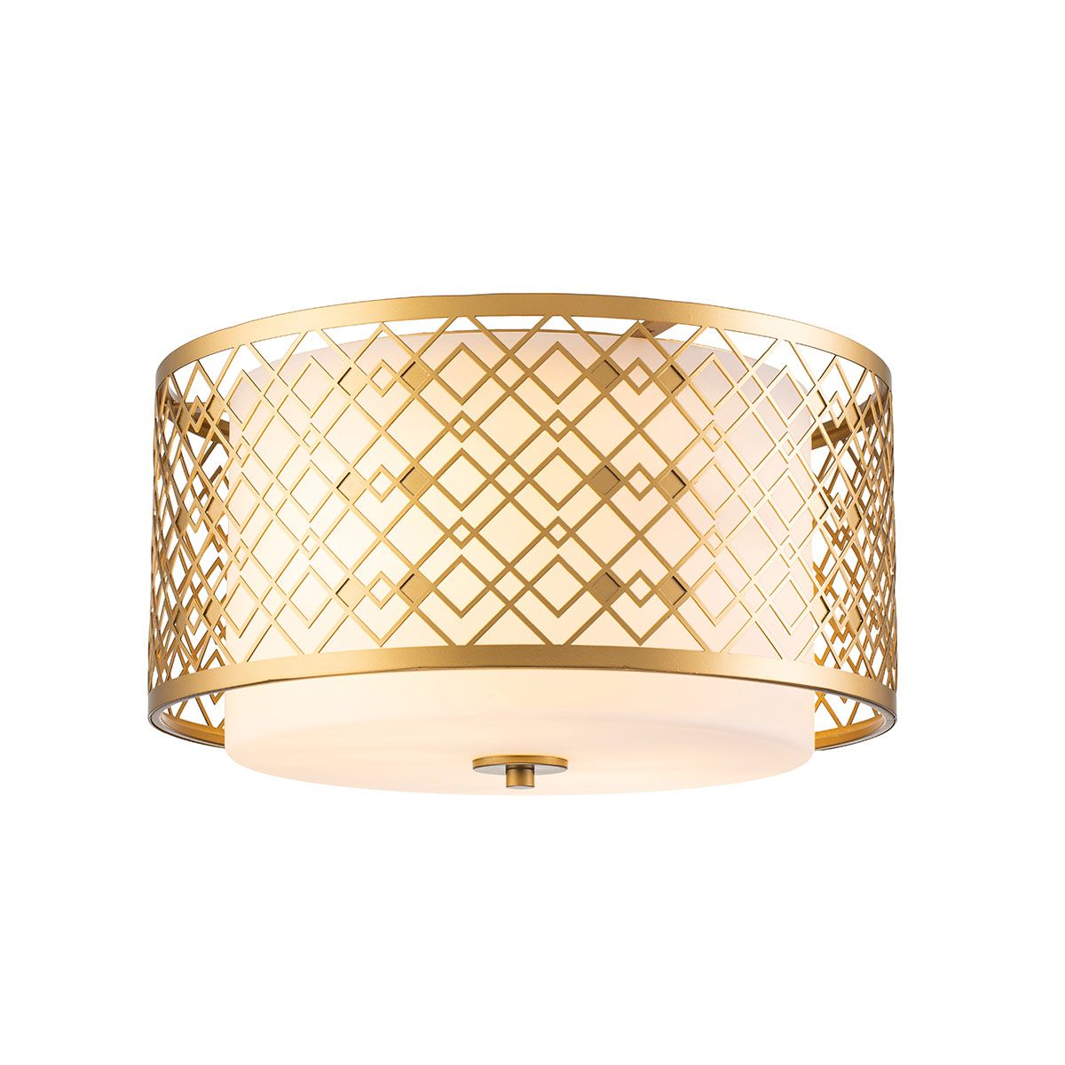 Ziggy Lacquered Gold Flush Ceiling Light