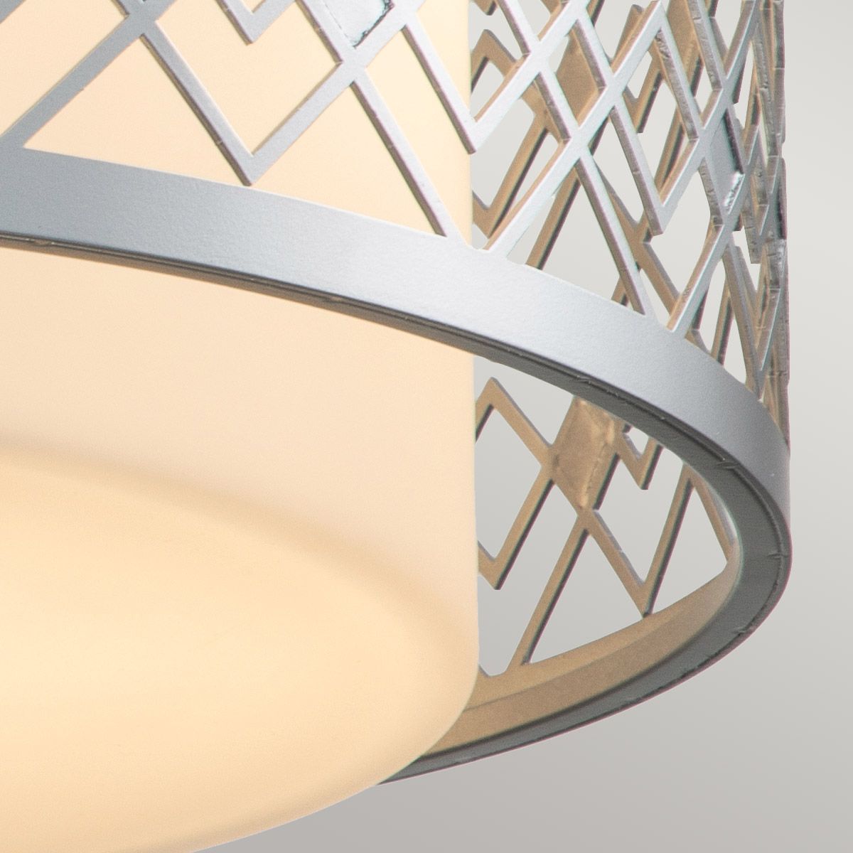 Ziggy Lacquered Silver Flush Ceiling Light