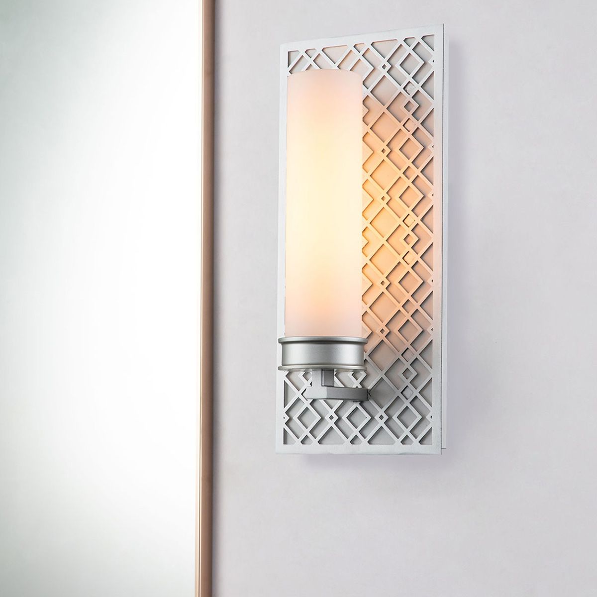 Ziggy Lacquered Silver Bathroom Wall Light