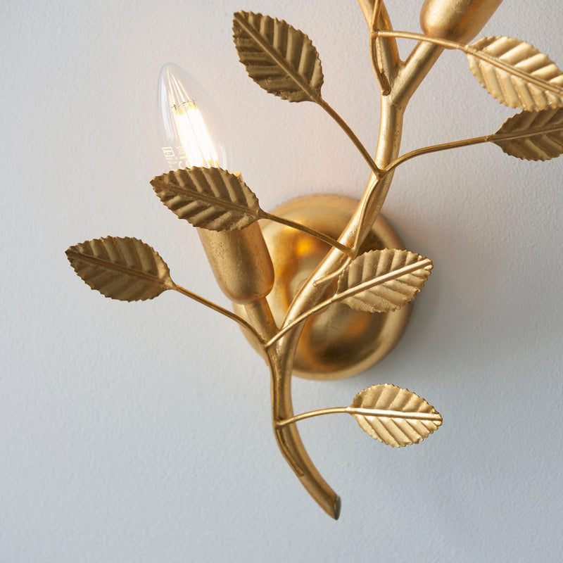 Westway Double Gold Leaf Wall Light Living Room Shade Image