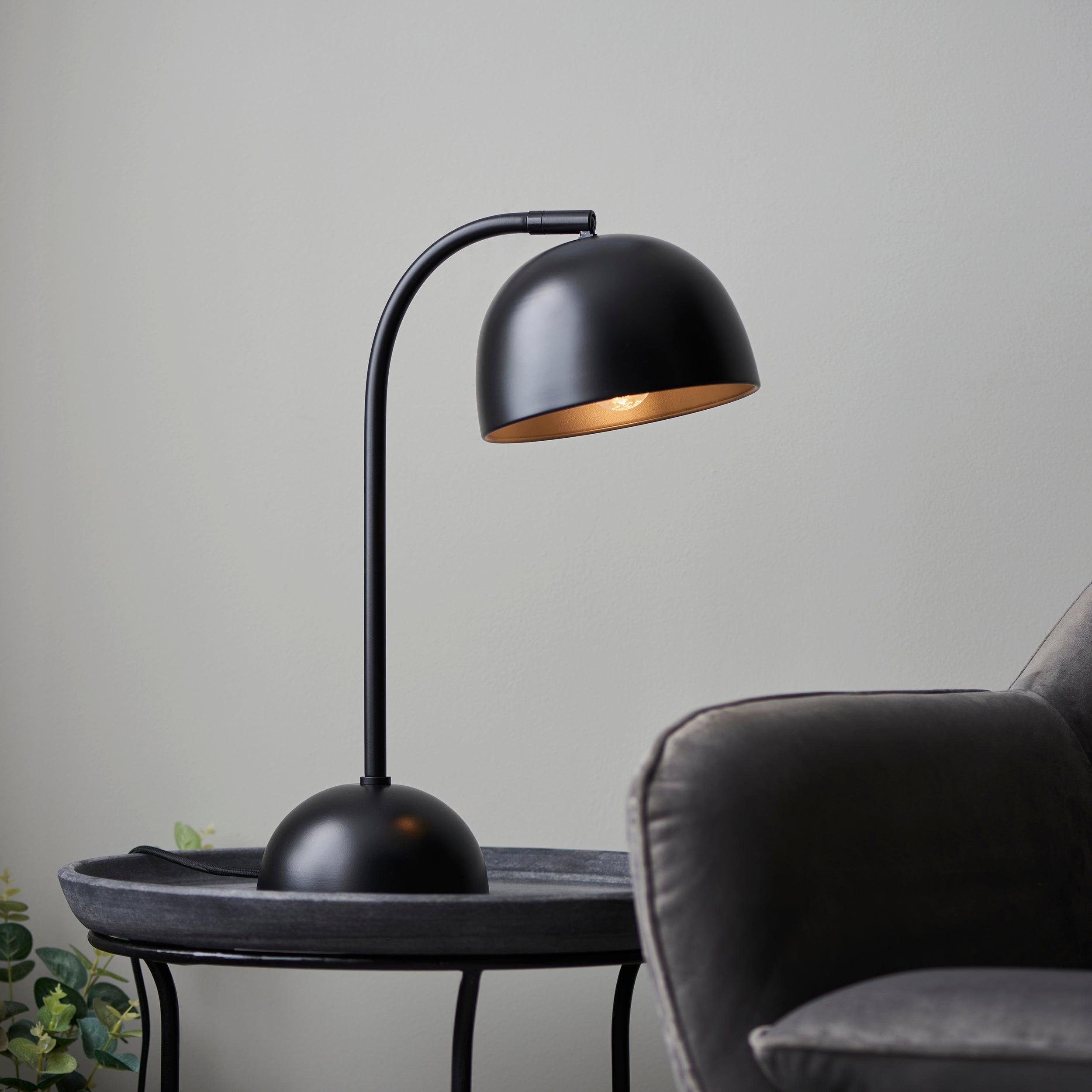 Living Lighting Trindle Black Domed Table Lamp-Living Lights-Living-Room-Tiffany Lighting Direct-[image-position]