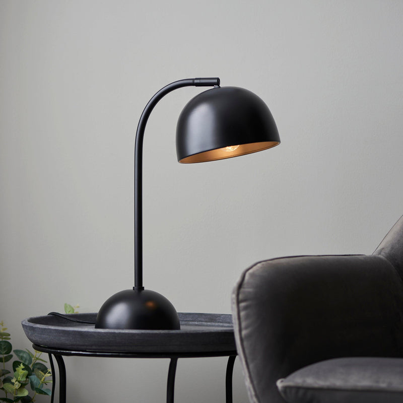 Living Lighting Trindle Black Domed Table Lamp