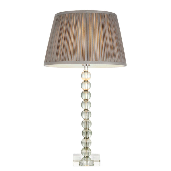 Adelie Green Crystal Glass Table Lamp With Charcoal Shade 1