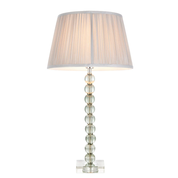 Adelie Green Crystal Glass Table Lamp - Silver 12" Shade 1