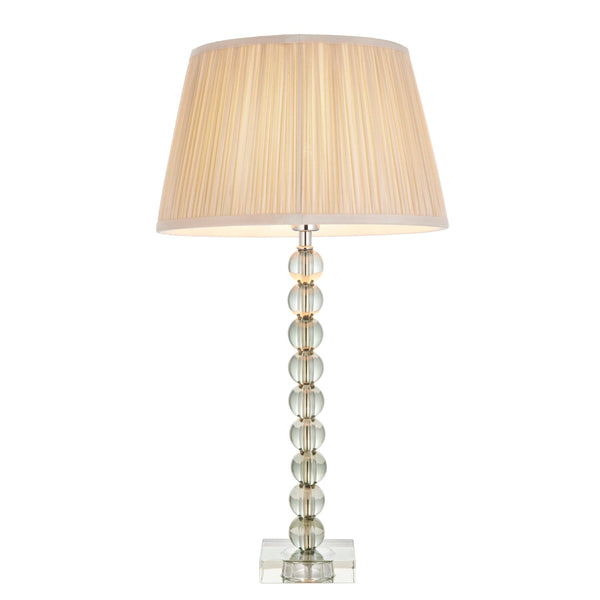 Adelie Green Crystal Glass Table Lamp - Oyster 12" Shade 1