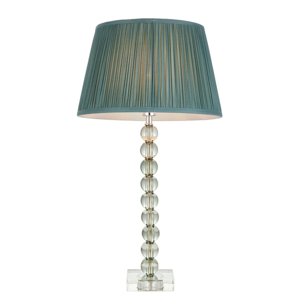 Adelie Green Crystal Glass Table Lamp With Fir 12" Shade 1