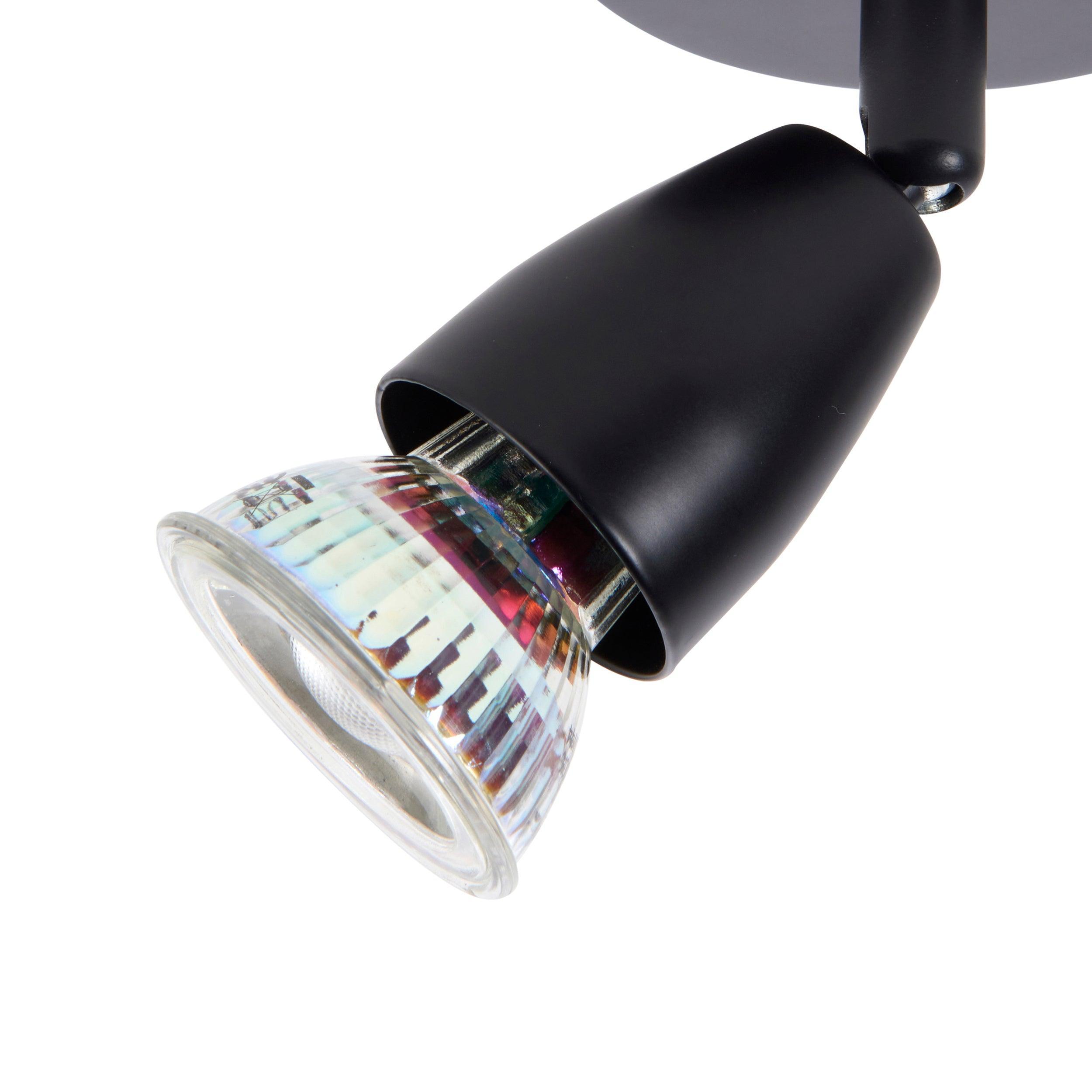 amalfi black adjustable spot lightby Saxby Lighting, close up image