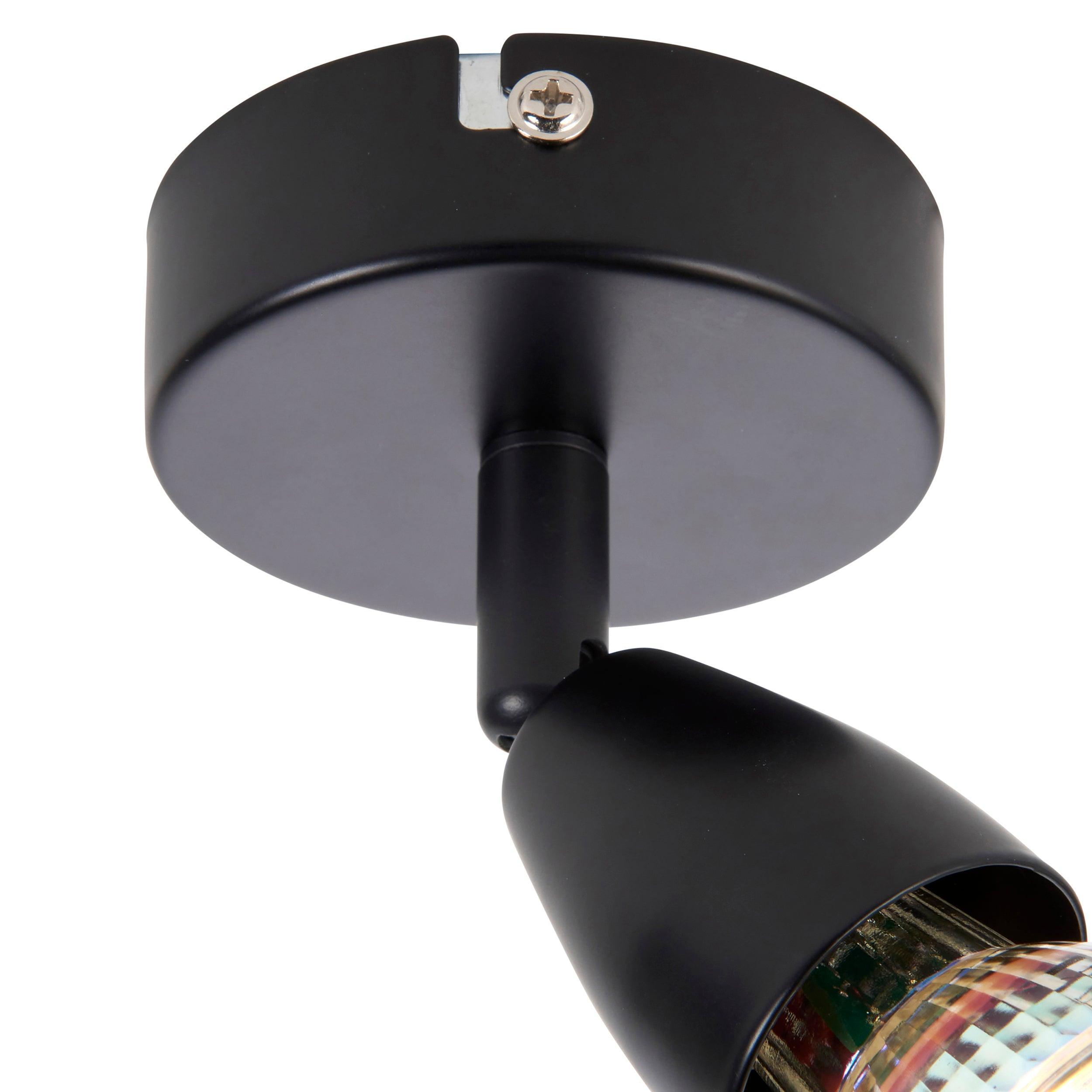 amalfi black adjustable spot light by saxby lighting, close up image 126