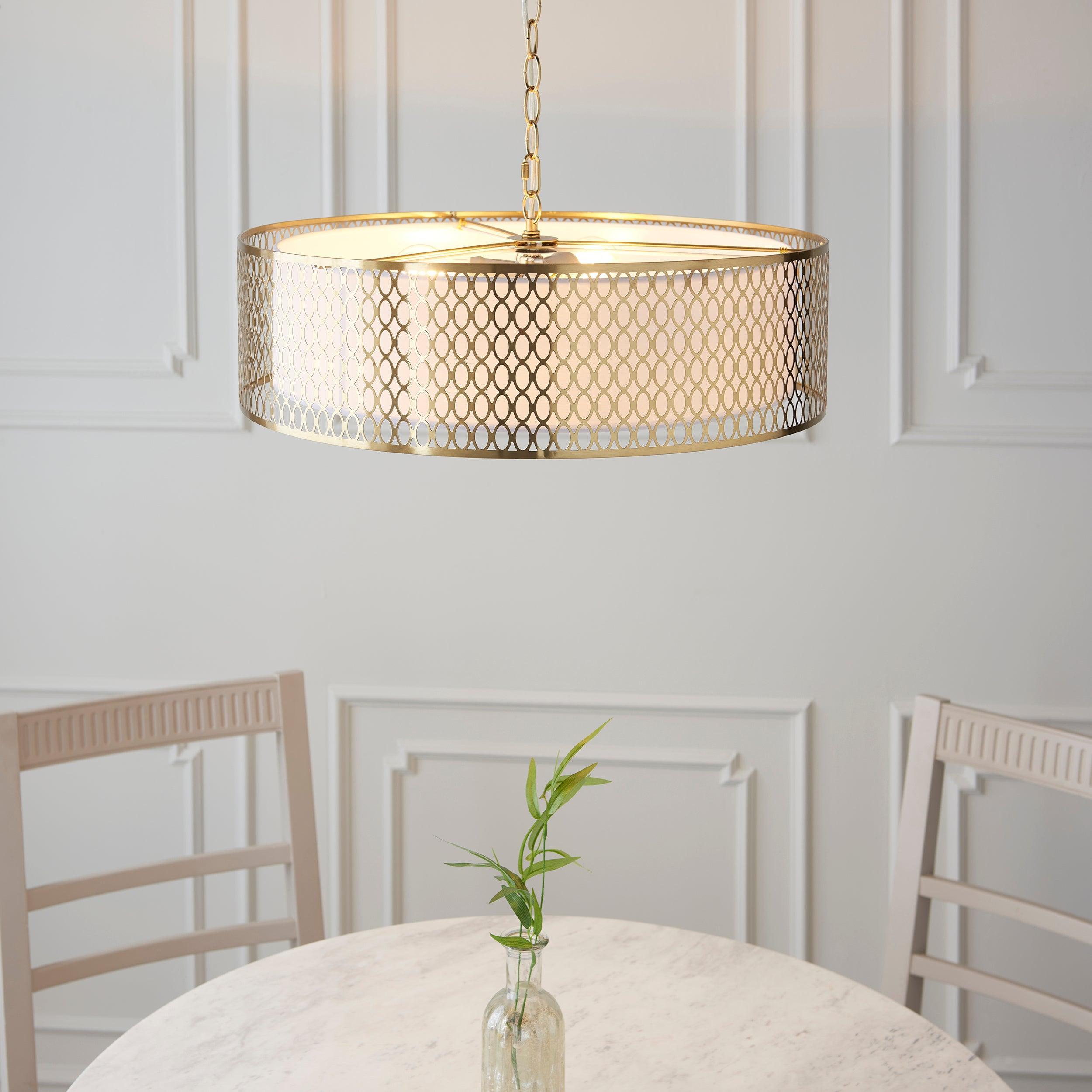 Buy Endon Cordero 3 Light Gold Ceiling Pendant