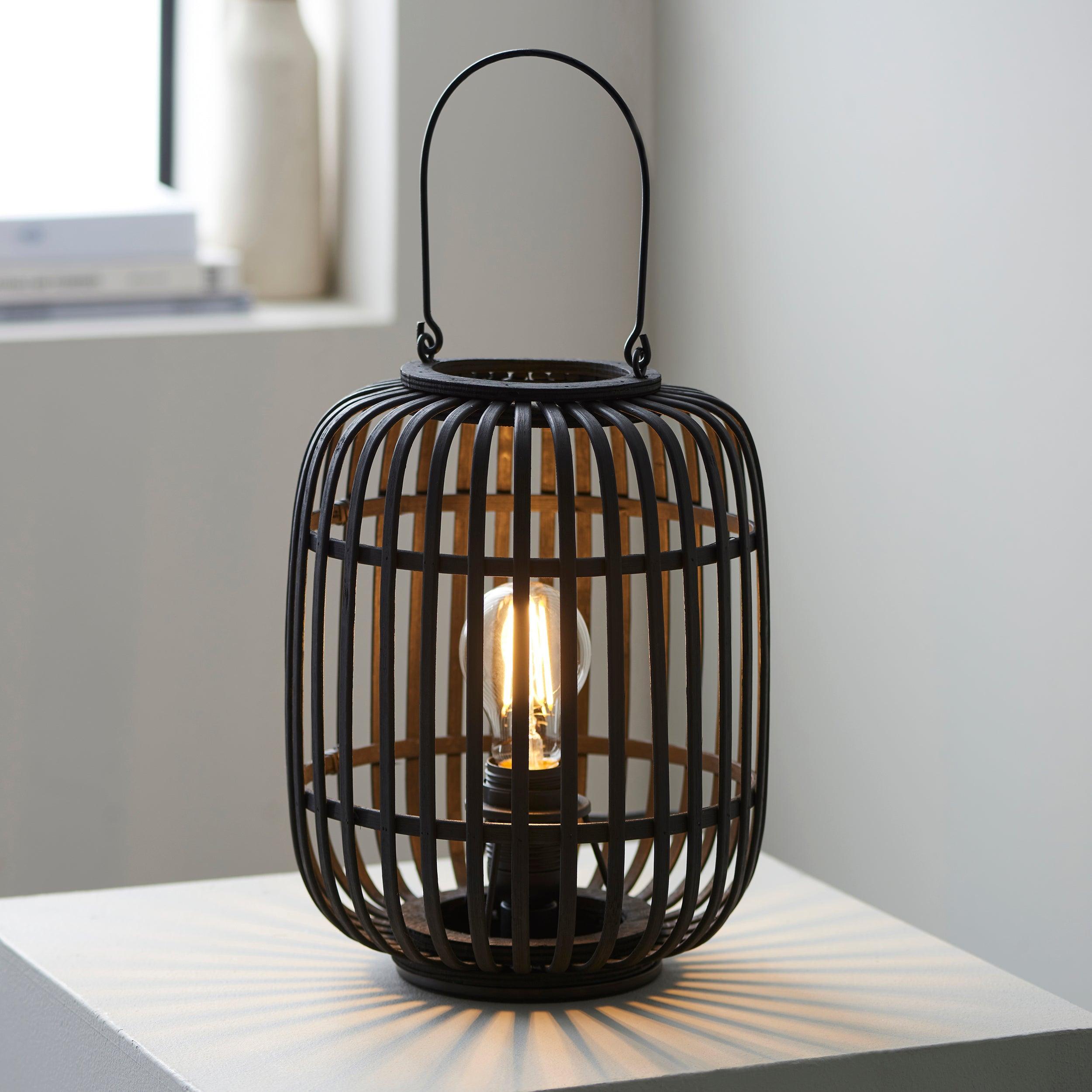 Endon Mathias Table Lamp With Dark Bamboo Cage-Endon Lighting-Living-Room-Tiffany Lighting Direct-[image-position]